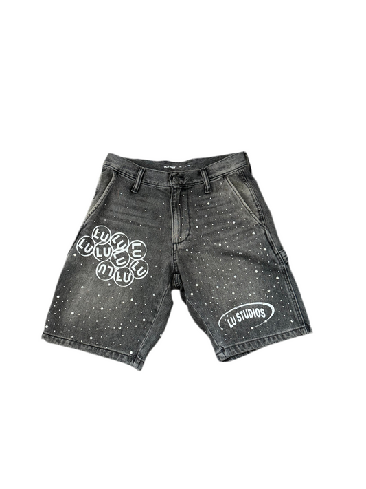 Lu Rhinestoned Jean shorts